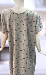 Light Blue Abstract  XXL Spun Nighty. Flowy Spun Fabric | Laces and Frills - Laces and Frills