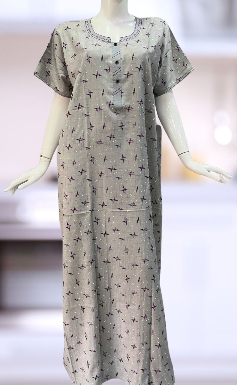 Light Blue Abstract  XXL Spun Nighty. Flowy Spun Fabric | Laces and Frills - Laces and Frills