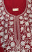 Maroon/White Embroidery Soft XXL Nighty. Soft Breathable Fabric | Laces and Frills - Laces and Frills