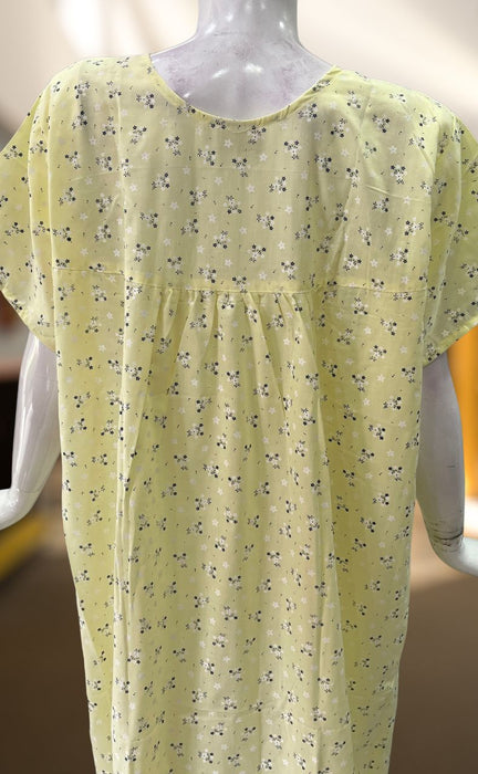 Yellow Floral Pure Boutique Cotton Nighty. Pure Durable Cotton | Laces and Frills - Laces and Frills