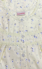 Yellow Floral Boutique Pastel Nighty. Pure Durable Cotton | Laces and Frills - Laces and Frills