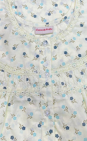 Yellow Floral Boutique Pastel Nighty. Pure Durable Cotton | Laces and Frills - Laces and Frills