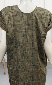 Bottle Green Stripes Soft Free Size Nighty . Soft Breathable Fabric | Laces and Frills - Laces and Frills