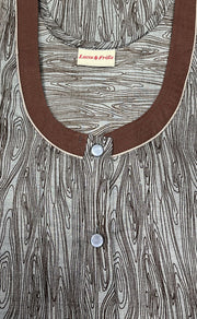 Brown Abstract Soft Free Size Nighty . Soft Breathable Fabric | Laces and Frills - Laces and Frills
