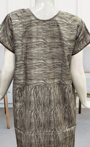 Brown Abstract Soft Free Size Nighty . Soft Breathable Fabric | Laces and Frills - Laces and Frills