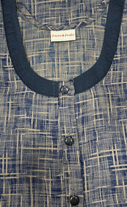 Navy Blue Stripes Soft Free Size Nighty . Soft Breathable Fabric | Laces and Frills - Laces and Frills