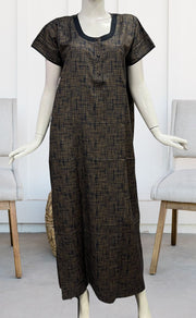 Navy Blue Stripes Soft Free Size Nighty . Soft Breathable Fabric | Laces and Frills - Laces and Frills