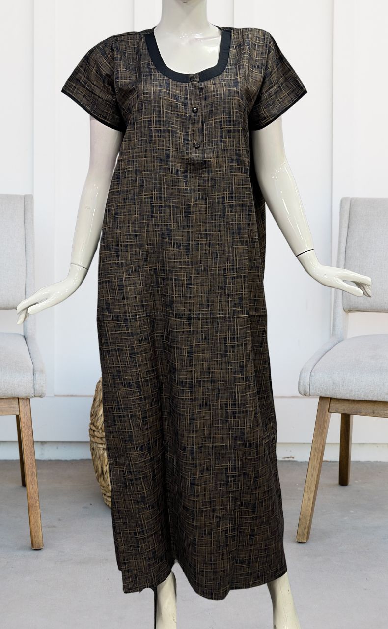 Navy Blue Stripes Soft Free Size Nighty . Soft Breathable Fabric | Laces and Frills - Laces and Frills