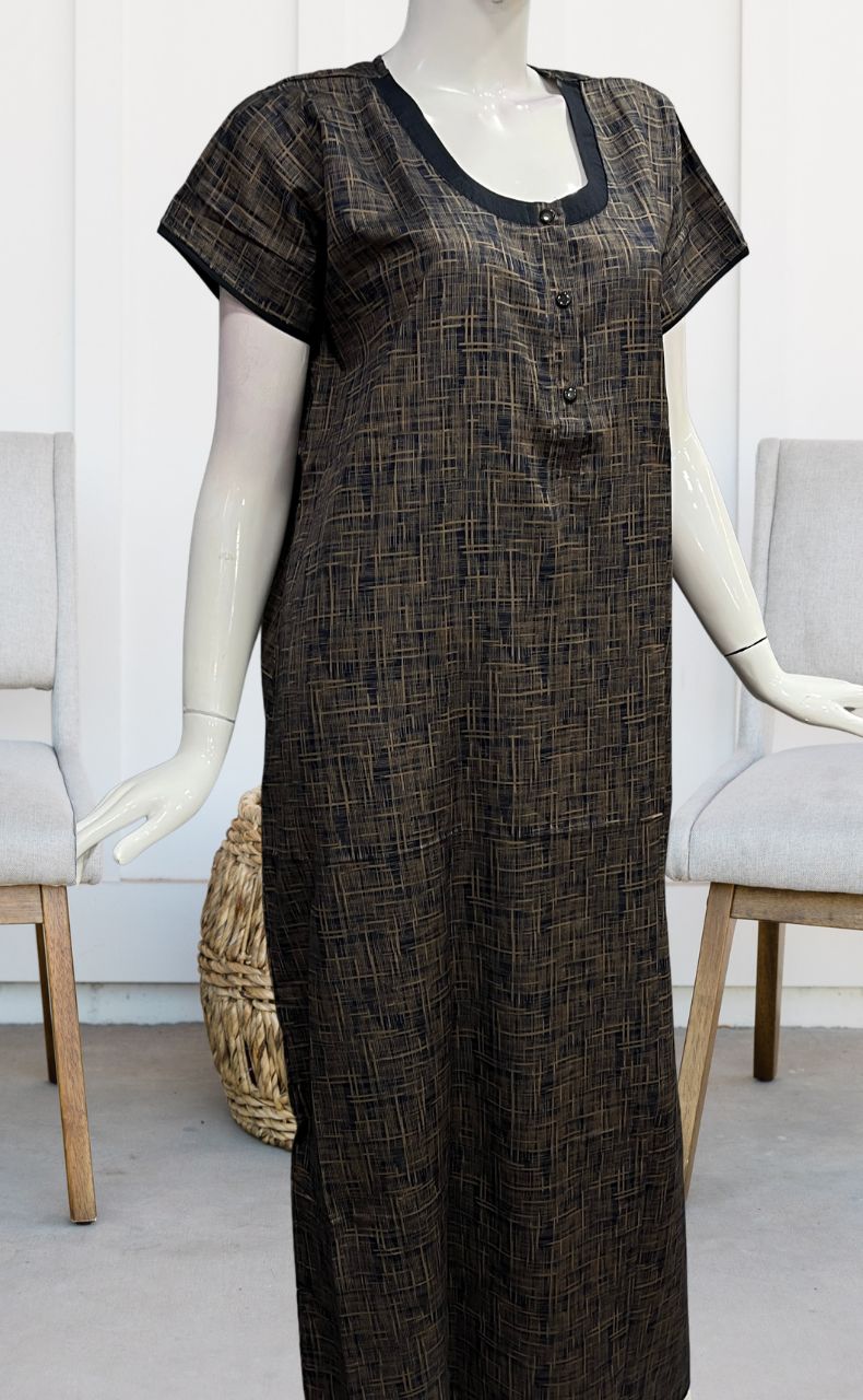 Navy Blue Stripes Soft Free Size Nighty . Soft Breathable Fabric | Laces and Frills - Laces and Frills