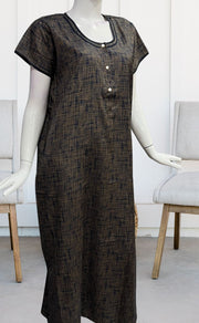 Navy Blue Stripes Soft Free Size Nighty . Soft Breathable Fabric | Laces and Frills - Laces and Frills