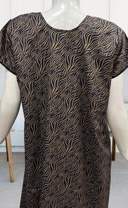 Navy Blue Zigzag Soft Free Size Nighty . Soft Breathable Fabric | Laces and Frills - Laces and Frills