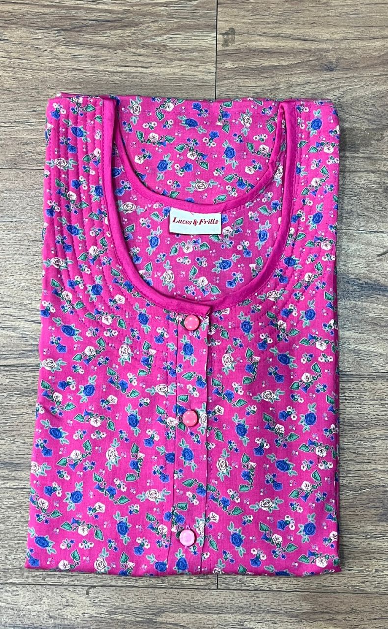 Pink Garden House Coat Set. Soft Breathable Fabric | Laces and Frills - Laces and Frills