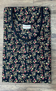 Black Garden House Coat Set. Soft Breathable Fabric | Laces and Frills - Laces and Frills