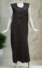 Navy Blue Garden House Coat Set. Soft Breathable Fabric | Laces and Frills - Laces and Frills