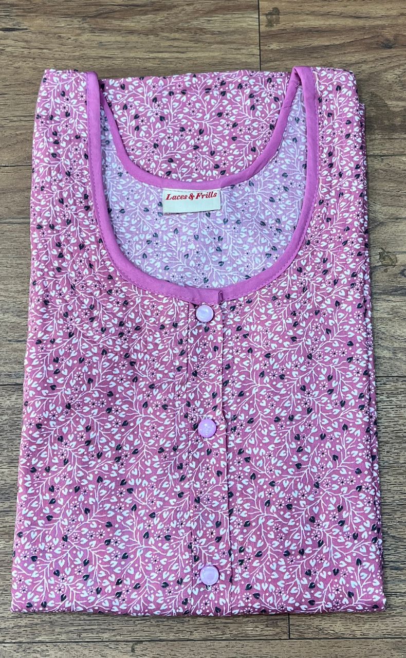 Pink Garden House Coat Set. Soft Breathable Fabric | Laces and Frills - Laces and Frills