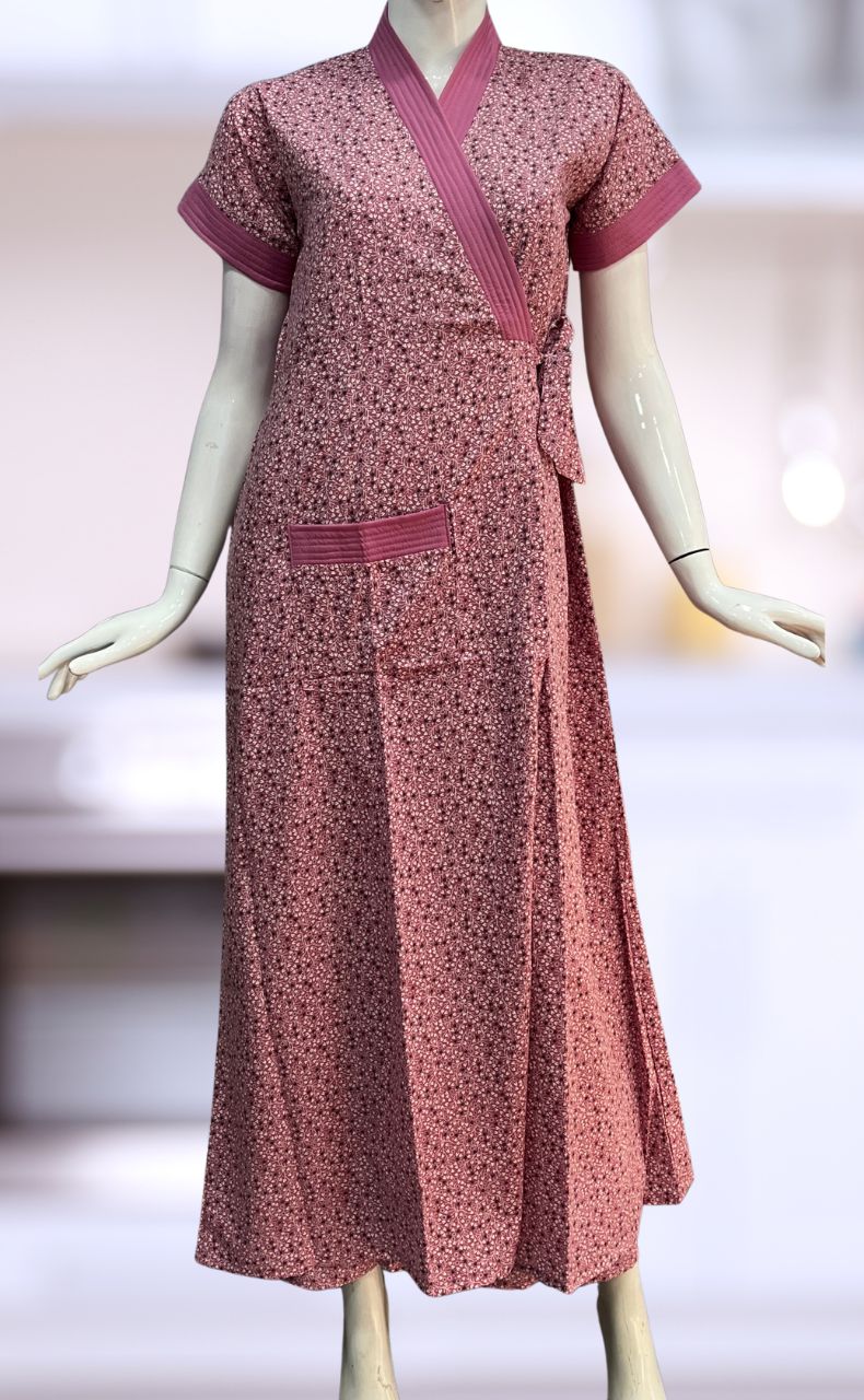 Pink Garden House Coat Set. Soft Breathable Fabric | Laces and Frills - Laces and Frills