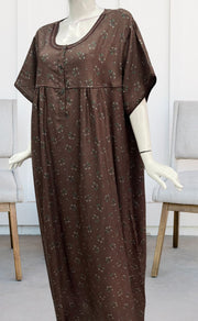 Brown Floral Spun Nighty. Flowy Spun Fabric | Laces and Frills - Laces and Frills