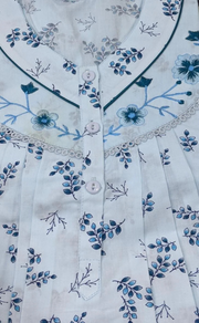 Sky Blue Floral Pure Cotton Sleeveless . Pure Durable Cotton | Laces and Frills - Laces and Frills