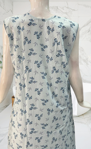 Sky Blue Floral Pure Cotton Sleeveless . Pure Durable Cotton | Laces and Frills - Laces and Frills