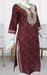 Dark Maroon Embroidery Jaipuri Cotton Kurti. Pure Versatile Cotton. | Laces and Frills - Laces and Frills
