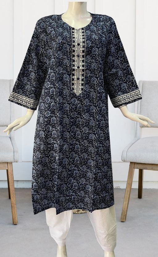 Blue Garden Jaipuri Cotton Kurti. Pure Versatile Cotton. | Laces and Frills - Laces and Frills