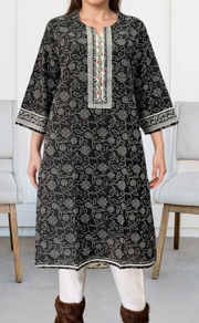 Black Bandini Jaipuri Cotton Kurti. Pure Versatile Cotton. | Laces and Frills - Laces and Frills
