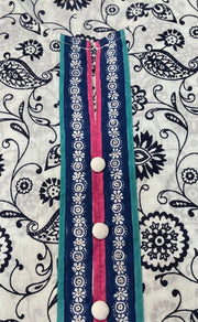 Navy Blue Garden Jaipuri Cotton Kurti. Pure Versatile Cotton. | Laces and Frills - Laces and Frills