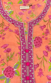 Peach Garden Jaipuri Cotton Kurti. Pure Versatile Cotton. | Laces and Frills - Laces and Frills