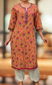 Peach Garden Jaipuri Cotton Kurti. Pure Versatile Cotton. | Laces and Frills - Laces and Frills
