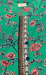 Green Garden Jaipuri Cotton Kurti. Pure Versatile Cotton. | Laces and Frills - Laces and Frills