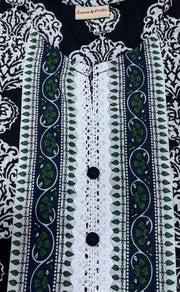 Black Garden Jaipuri Cotton Kurti. Pure Versatile Cotton. | Laces and Frills - Laces and Frills