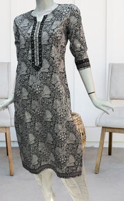 Black Garden Jaipuri Cotton Kurti. Pure Versatile Cotton. | Laces and Frills - Laces and Frills