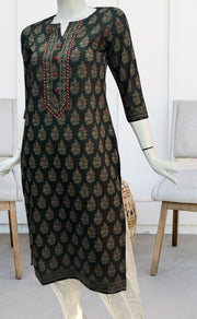 Bottle Green Garden Jaipuri Cotton Kurti. Pure Versatile Cotton. | Laces and Frills - Laces and Frills