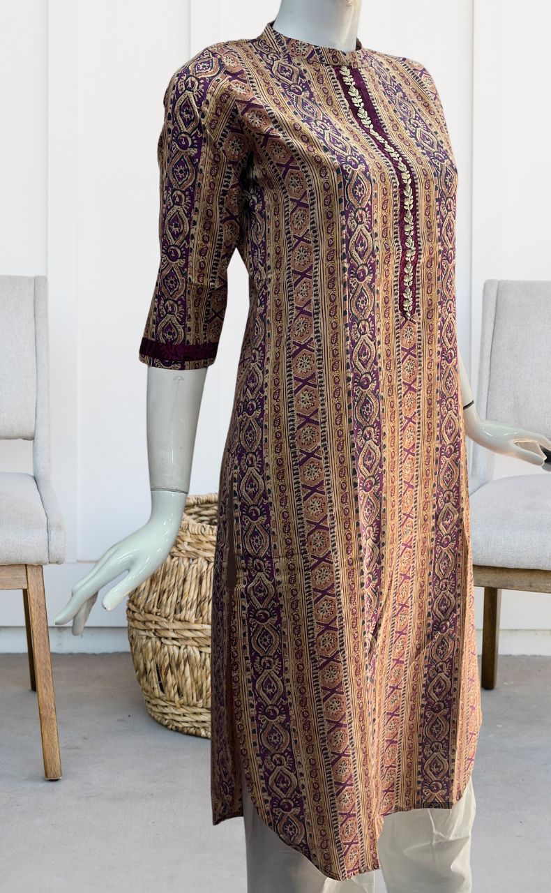 Purple Garden Jaipuri Cotton Kurti. Pure Versatile Cotton. | Laces and Frills - Laces and Frills