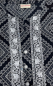 Black Abstract Jaipuri Cotton Kurti. Pure Versatile Cotton. | Laces and Frills - Laces and Frills