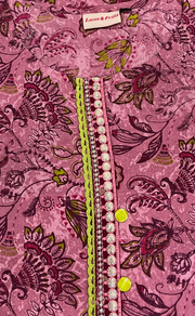 English Pink Floral Jaipuri Cotton Kurti. Pure Versatile Cotton. | Laces and Frills
