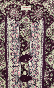 Dark Maroon Flora Jaipuri Cotton Kurti. Pure Versatile Cotton. | Laces and Frills
