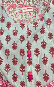 Sea Green Garden Jaipuri Cotton Kurti. Pure Versatile Cotton. | Laces and Frills