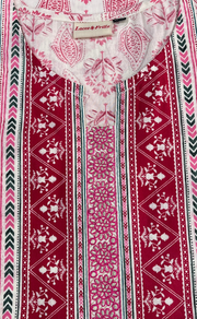 White/Pink Floral Jaipuri Cotton Kurti. Pure Versatile Cotton. | Laces and Frills
