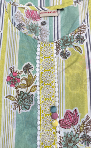 Light Green Garden Jaipuri Cotton Kurti. Pure Versatile Cotton. | Laces and Frills