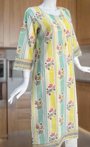 Light Green Garden Jaipuri Cotton Kurti. Pure Versatile Cotton. | Laces and Frills