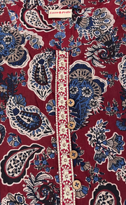 Dark Maroon Garden Jaipuri Cotton Kurti. Pure Versatile Cotton. | Laces and Frills