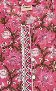 Pink Garden Jaipuri Cotton Kurti. Pure Versatile Cotton. | Laces and Frills