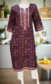 Beetroot Pink Garden Jaipuri Cotton Kurti. Pure Versatile Cotton. | Laces and Frills