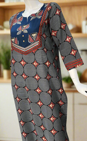 Blue Abstract Jaipuri Cotton Kurti. Pure Versatile Cotton. | Laces and Frills