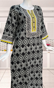 Black Floral Jaipuri Cotton Kurti. Pure Versatile Cotton. | Laces and Frills