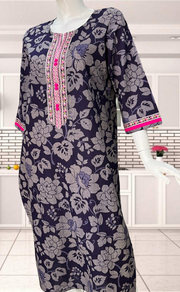 Purple Floral Jaipuri Cotton Kurti. Pure Versatile Cotton. | Laces and Frills