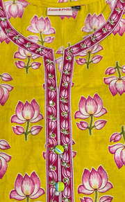 Yellow Floral Jaipuri Cotton Kurti. Pure Versatile Cotton. | Laces and Frills