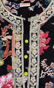 Black Garden Jaipuri Cotton Kurti. Pure Versatile Cotton. | Laces and Frills