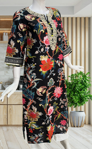 Black Garden Jaipuri Cotton Kurti. Pure Versatile Cotton. | Laces and Frills